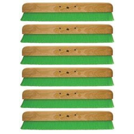 KRAFT TOOL Co. CC454-01 24 in. Green Nylex Soft Finish Broom Head, 6PK CC454-01-6